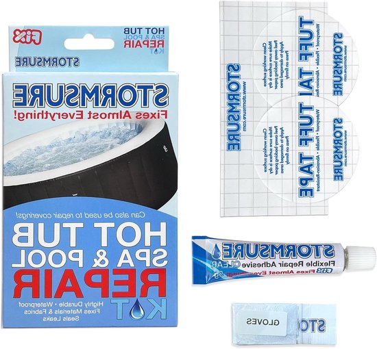 Reparatieset - Lek repareren - Zwembad onderhoud - Waterdichte oplossing - 24 x 9 x 16 cm - Transparant
