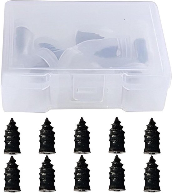 Reparatieset lekke banden - Bandenschroeven - Band repareren - Zelfdichtend - 10 stuks - Zwart