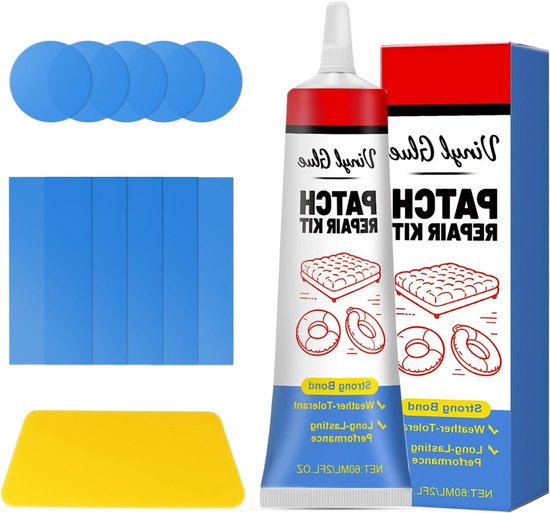 Reparatieset Luchtbed - Opblaas Reparatie - Lekkages Dichten - Waterdicht & Transparant - 5x Rond & 5x Rechthoek - Transparant