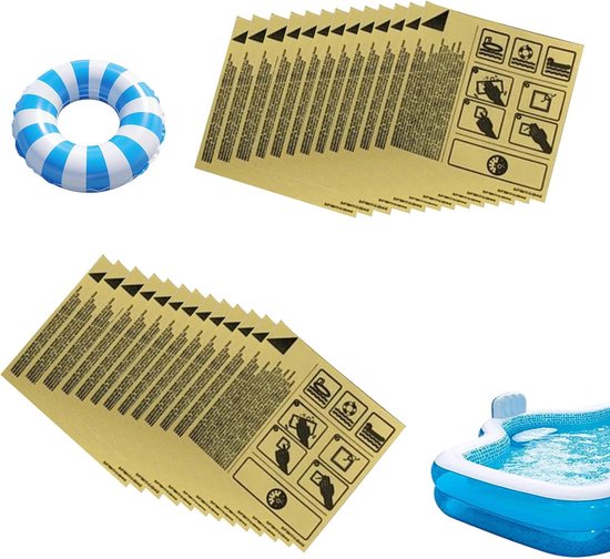 Reparatieset Luchtbed - Zwembadpatches - Snelle Herstelwerkzaamheden - Zelfklevend Gemak - 20 Stuks - Geel van Merkloos