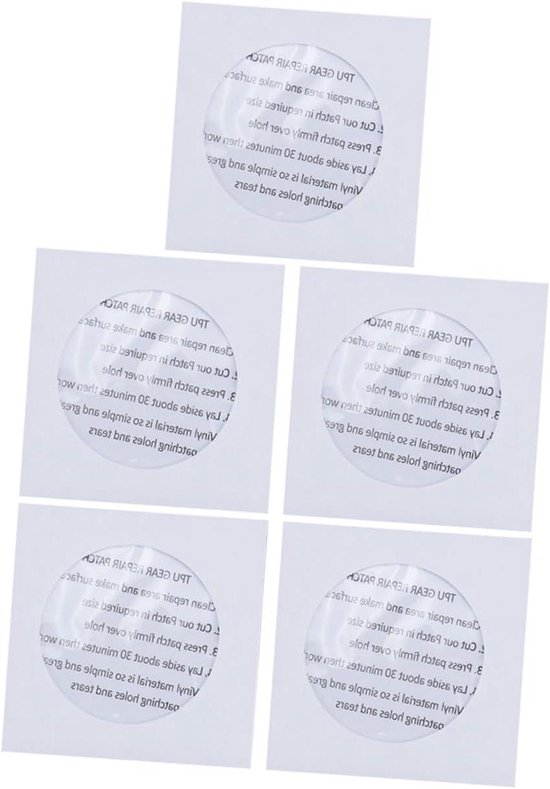Reparatieset Luifels Boten - Zelfklevende Pleisters - Snelle Reparatie - Waterdicht Vinyl Materiaal - 7x7 cm - Transparant van Merkloos