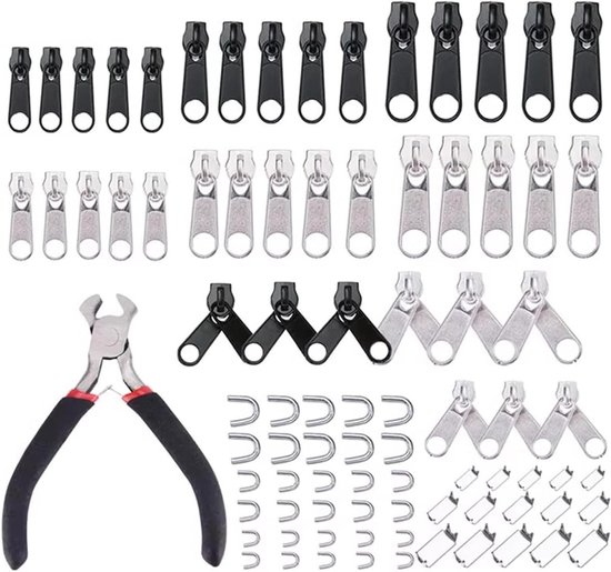 Reparatieset met ritssluiting, 85-delig, vervanging voor jassen, tassen en bagage in 3 maten (#3#5#8)
