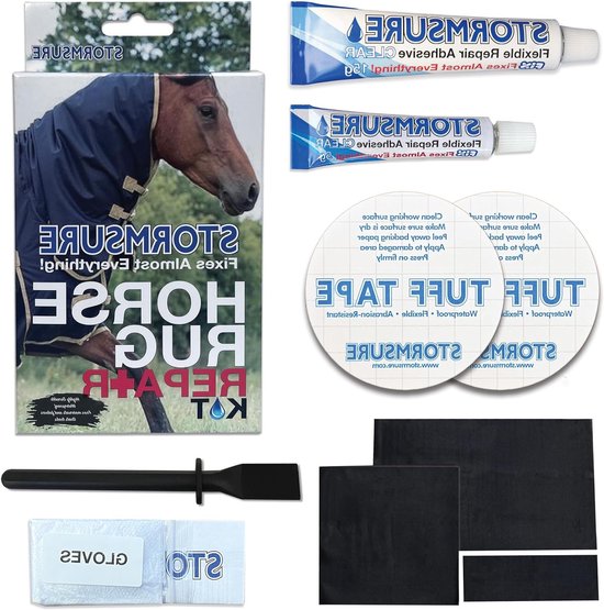 Reparatieset Paardendekens - Dekens Repareren - Paardenuitrusting Onderhoud - Waterdichte Reparaties - 20g - Meerdere Kleuren
