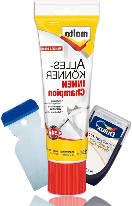 Reparatieset Plamuur - Vulset Muur - Kleine Schade Herstellen - Kant-en-klaar - 200 g - Wit