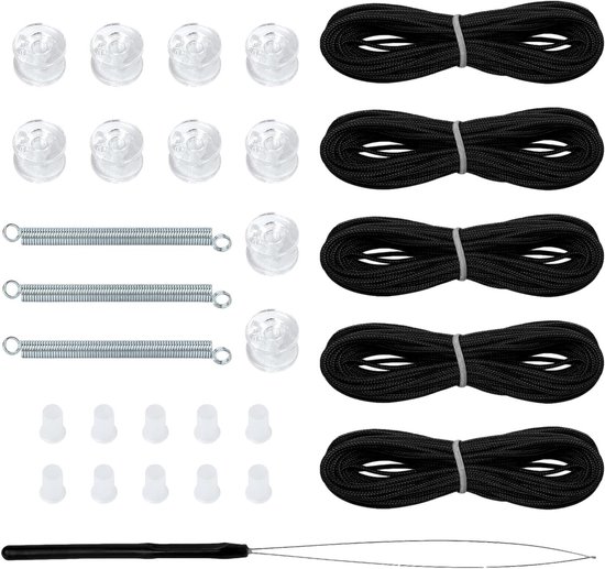Reparatieset Plisségordijnen - Jaloezie Onderdelen - Camper Ramen Herstellen - Duurzame Constructie - Complete Set - Zwart Bruin