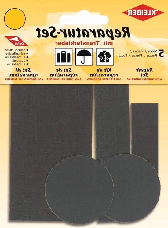 Reparatieset - Reparatiepatches - Kleding Repareren - Zelfklevend Waterdicht - 5 stuks - Grijs