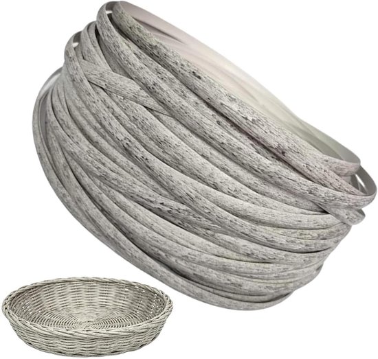 Reparatieset rotan - Vlechtmateriaal - Meubels herstellen - Waterdicht UV-bestendig - 36 meter - Donkergrijs