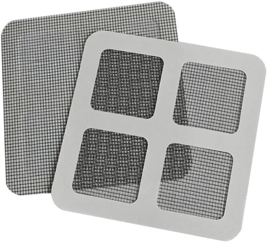 Reparatieset Scherm - Gaas Plakker - Gaten Dichten - Zelfklevend Waterdicht - 10x10cm 12 Stuks - Zwart