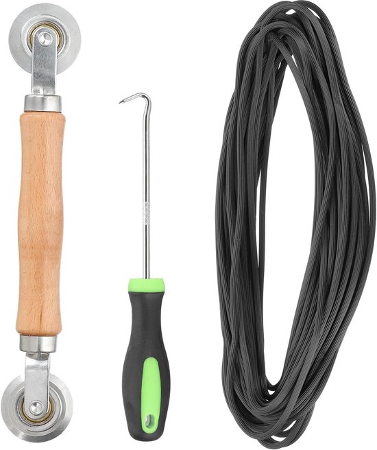 Reparatieset Scherm - Muggennet Kit - Raam Reparatie - Duurzaam TPE Materiaal - 76 Meter - Zwart