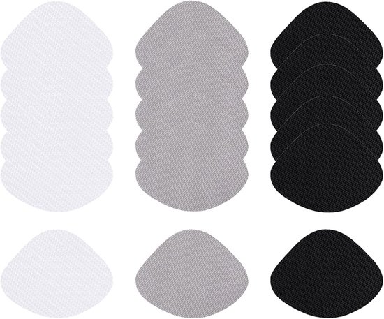 Reparatieset Schoenen en Bekleding - 18x Sterke Stoffen Patches (Wit/Zwart/Grijs) - Zelfklevend en Ademend
