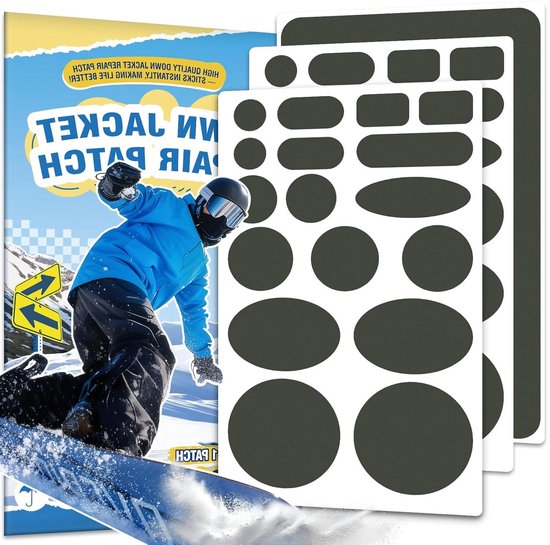 Reparatieset Stof - Nylon Patches - Kleding Herstellen - Zelfklevend Waterdicht - 35 Stuks - Legergroen van Merkloos
