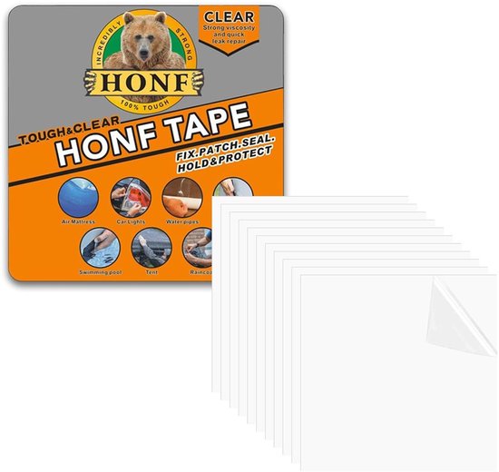 Reparatieset tentdoek - Transparant - 10 stuks van 10 x 10 cm - Waterdichte TPU reparatiepleisters - Voor zwembaden, tenten en vijvers