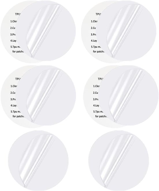 Reparatieset tentdoek - Transparant - 6 cm diameter - Zelfklevende TPU patches - Voor tenten en opblaasbare buitenartikelen