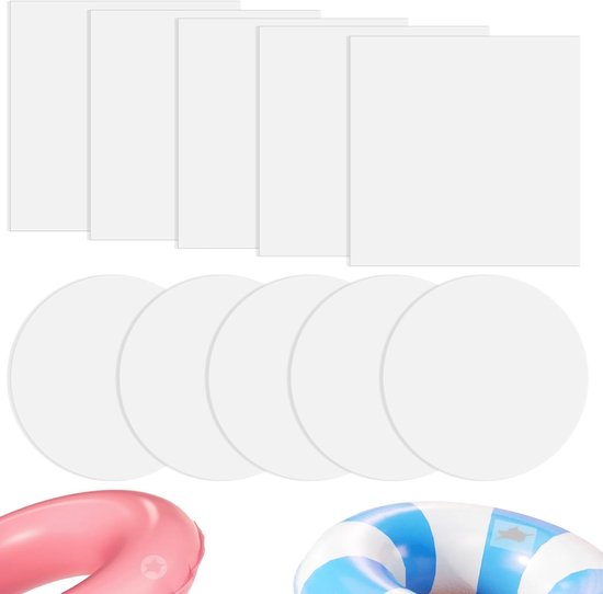 Reparatieset tentdoek - Wit - 6 cm rond & 7 cm rechthoekig - Zelfklevende waterdichte TPU patches - Voor opblaasbare tenten en luchtbedden