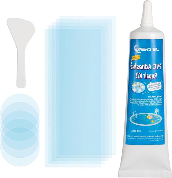 Reparatieset - Vinyl Lijm Kit - Lekke Banden Dichten - Waterdicht UV-Bestendig - 15 Pleisters - Transparant van Merkloos