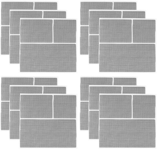 Reparatieset Vliegengaas - Reparatietape Scherm - Gaten Dichten - Zelfklevend Glasvezel - 12 Stuks - Zwart