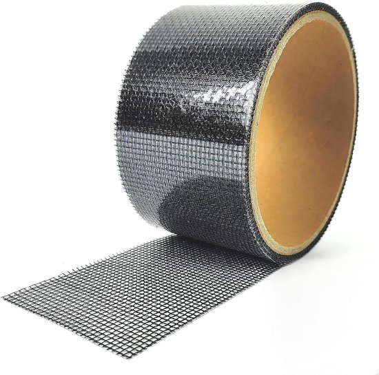 Reparatieset Vliegenhor - Horgaas Tape - Insecten Buiten - Zelfklevend Glasvezel - 5 cm x 5 m - Zwart