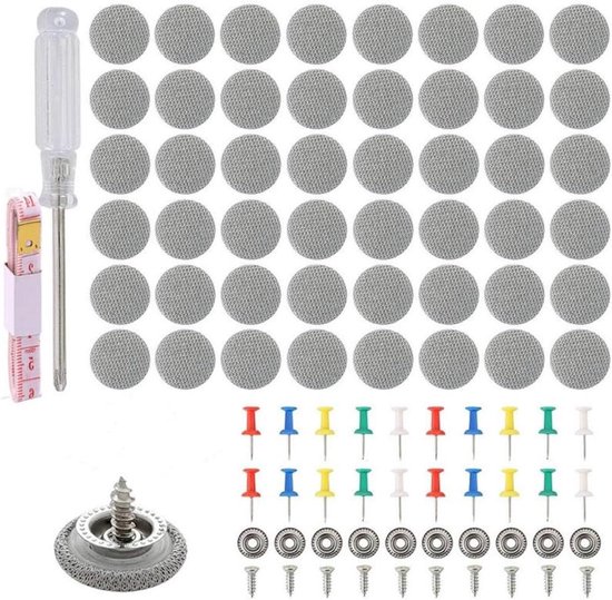 Reparatieset voor autohemels, 65 stuks, met pinnen, schroevendraaier, meetlint, voor alle auto's van Merkloos