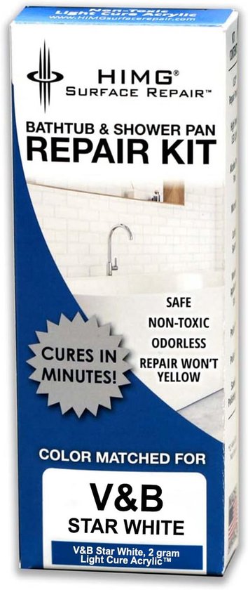 Reparatieset voor Badkuip en Douchebak - Acryl Reparatiekit Sterk & Snelhardend van Waportec