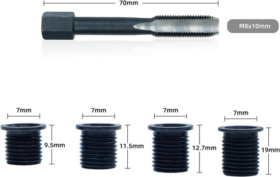 reparatieset voor bougieschroefdraden M8x1,0 5-delig schroefdraad reparatieset Spark bougieschroefdraad inzetstuk