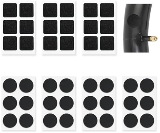 Reparatieset voor fiets - 42 stuks zelfklevende patches voor noodreparaties van Caiye.