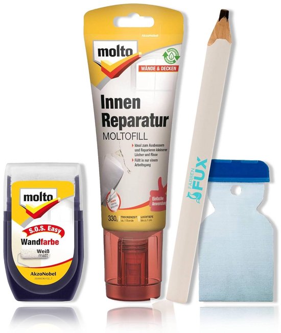 Reparatieset voor Gaten en Scheuren in Muur en Plafond - Wit van Merkloos