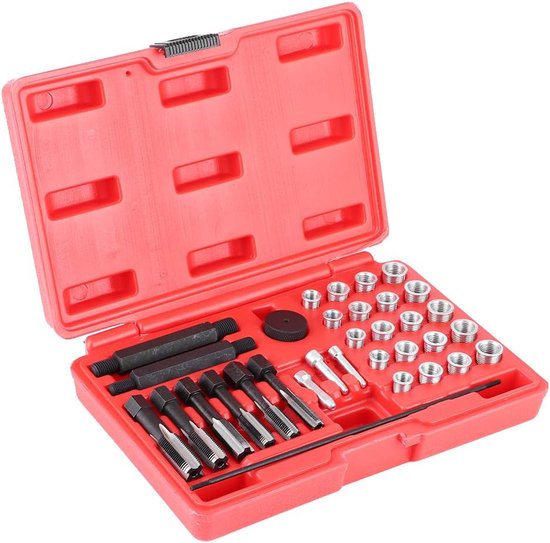 Reparatieset voor gloeibougies, 33 stuks, schroefdraadaansluiting voor boormachine, automatische motor, M8, M10, M12, M14, gereedschapsset voor moffen