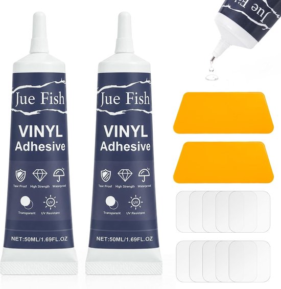 Reparatieset voor Opblaasbare Matras - Blauw - 6 x 6 x 15,5 cm - Waterdichte Patches en Lijm voor Diverse Toepassingen