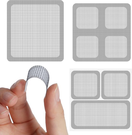 Reparatieset voor Vliegengaas - 36 Stuks Zelfklevende Glasvezel voor Insectenbescherming van Merkloos