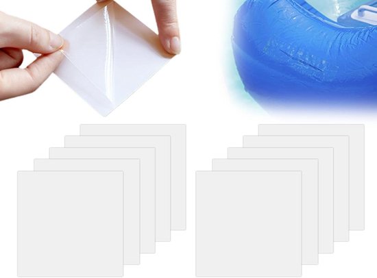 Reparatieset Zwembad - Plakset Lekke Band - Waterdicht Maken - Zelfklevend TPU Materiaal - 10 x 10 cm - Transparant van Merkloos
