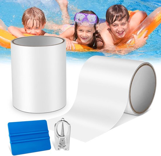 Reparatieset Zwembad - Waterdichte Tape - Snelle Herstelwerkzaamheden - Onderwater Toepasbaar - 10x150 cm van Merkloos