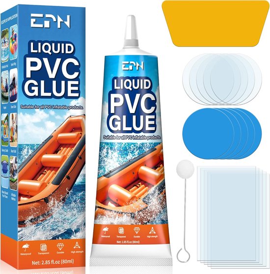 Reparatieset Zwembad - Waterdichte Vinyl Lijm - Opblaasbaar Materiaal Herstellen - Snelle Uitharding - 80 ml - Blauw van Merkloos