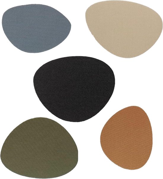 Reparatiestickers Nylon - Zelfklevende Patches Herstelstickers - Outdoor Uitrusting Repareren - Dynamische Natuurlijke Vorm - 7 stuks - Beige-Bruin