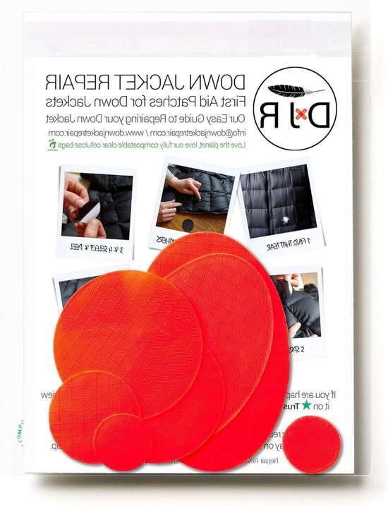 Reparatiestickers Nylon - Zelfklevende Patches - Outdoor Uitrusting Repareren - 30 Seconden Reparatie - 7 Stuks - Fel Oranje