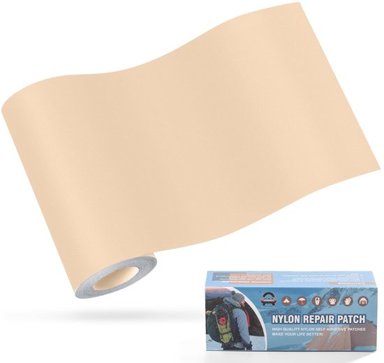 Reparatiestickers Nylon - Zelfklevende Patches - Waterdicht Herstel - Sterke Lijmkracht - 10x160cm - Beige van Merkloos