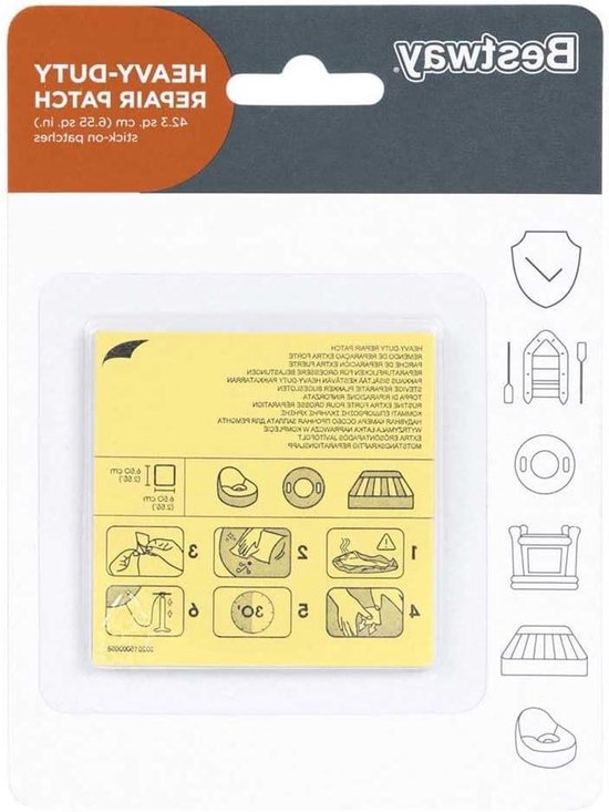 Reparatiestickers - Plakstrips - Opblaasbare Artikelen Repareren - Zeer Robuust - 6.5 x 6.5 cm - Transparant
