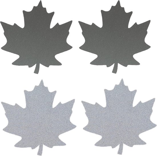 Reparatiestickers Set - Zelfklevende Patches - Outdoor Textiel Herstel - Reflecterend Veiligheidsdetail - 5cm Diameter - Esdoornblad van Merkloos