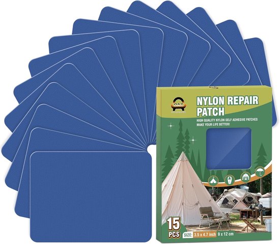 Reparatiestickers Set - Zelfklevende Patches - Textiel Herstellen - Waterdichte Lijm - 9 x 12 cm - Blauw van Merkloos