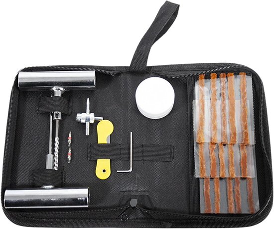 Reparatiestrips Autoband - Lekke Band Kit - Onderweg Repareren - Compleet Gereedschap - 15 Strips - Zwart