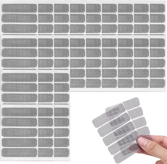 Reparatietape Hor - Insectenscherm Patches - Gaten Dichten - Zelfklevend Glasvezel - 120 Stuks - Zwart van Merkloos