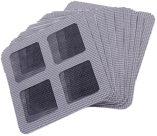 Reparatietape Raam - Horren Reparatie - Gaten Dichten - Zelfklevend - 21 Stuks - Zwart van Merkloos