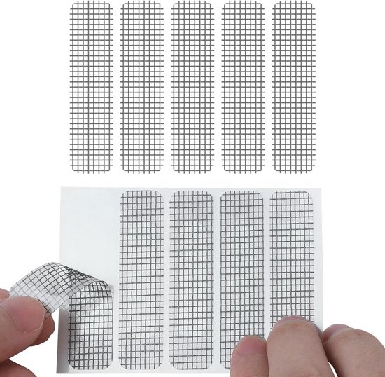 Reparatietape Raamhor - Hor Reparatie - Gaten Dichten - Zelfklevend Glasvezel - 120 Stuks - Wit van Merkloos