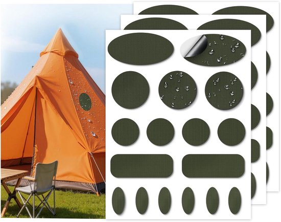 Reparatietape Set - Nylon Patches - Kleding Repareren - Zelfklevend - 51 Stuks - Legergroen