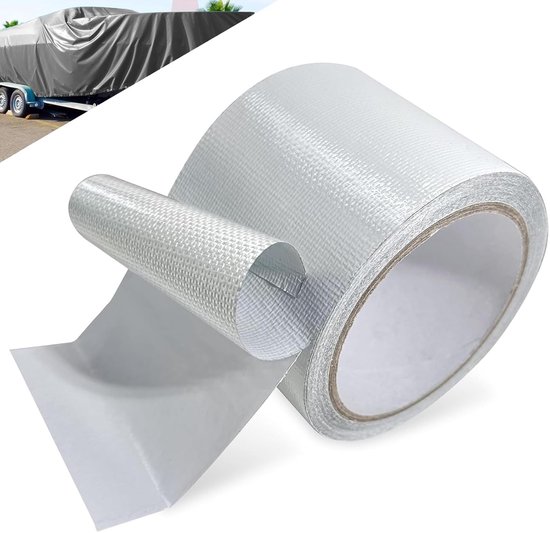 Reparatietape - Waterdichte Plakband - Tent Repareren - UV- en Weerbestendig - 5cm x 10m - Wit van Merkloos