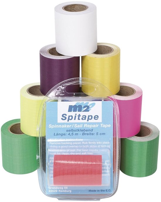 Reparatietape - Zeil reparatie tape - Watersport reparaties - Waterdicht nylon materiaal - 13.4 x 9 x 5.4 cm - Grijs van Merkloos