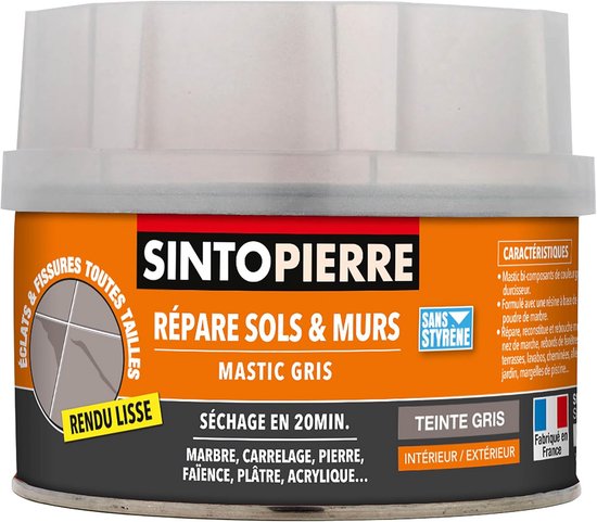 Repareerkit Vloer - Muurvuller Kit - Schade Herstellen - Twee Componenten - 280 gram - Grijs