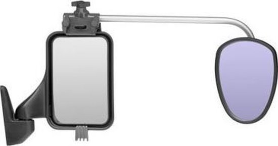 Repusel Caravanspiegel Repusel - Luxmax bol anti-verblindings glas, lange RVS arm - Per paar van Repus