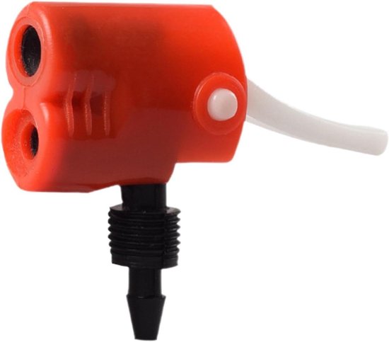 Reservemondstuk Luchtpomp - Inflatie Mondstuk - Ballen Oppompen - Lekvrij Dubbel Gebruik - 6.1 x 3.2 x 2 cm - Rood