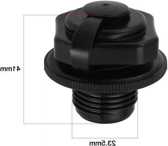 Reserveventieldeksel Opblaasbare Badkuip - Ventiel Dop Bad - Bubbelbad Onderhoud - Hoge Dichtheid Kunststof - 23.5 mm Diameter - Zwart