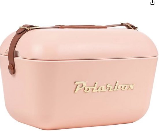 Retro Koelbox met Isolatie – Passieve Koelbox in Vintage Design – Plastic Cooler voor Picknick, Camping en Strand van Merkloos